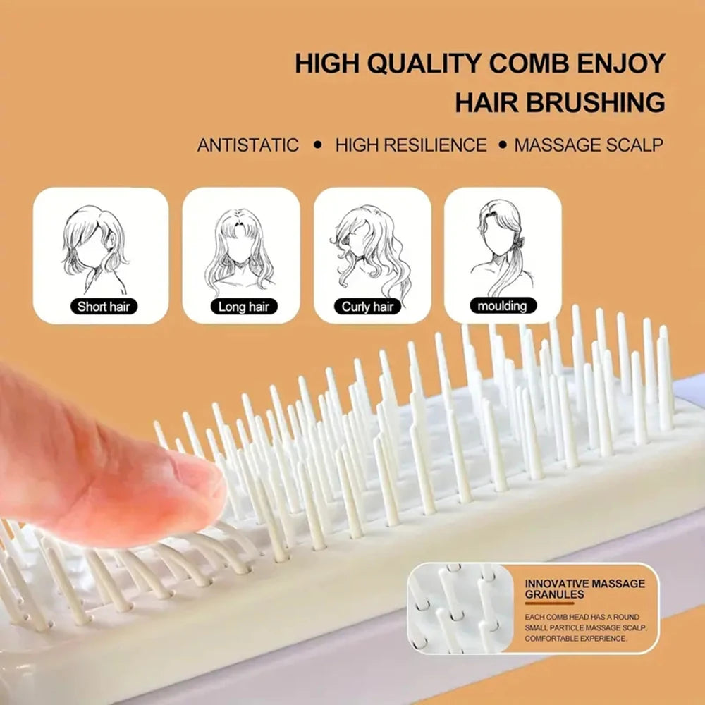 Rotatable Self Cleaning Hair Brush Massage Air Cushion Comb Magic Retractable Comb for Women Anti-Static Hair Smoothing Comb