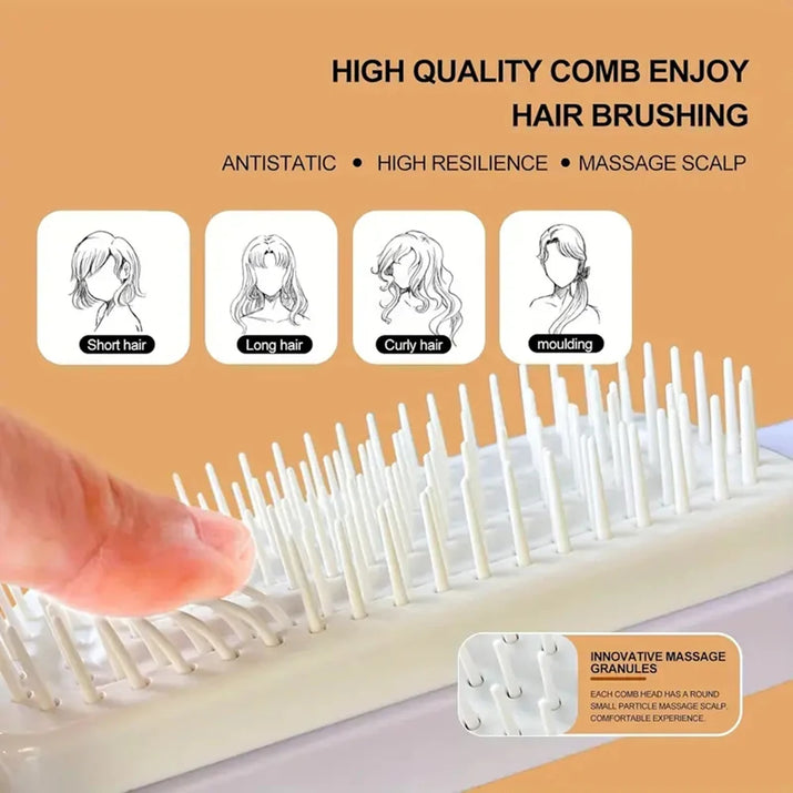 Rotatable Self Cleaning Hair Brush Massage Air Cushion Comb Magic Retractable Comb for Women Anti-Static Hair Smoothing Comb